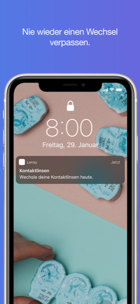 Lensy – Erinnerung auf dem Sperrbildschirm