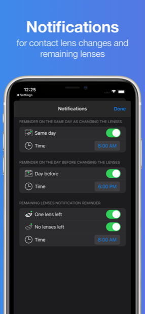 Lensy – notification settings